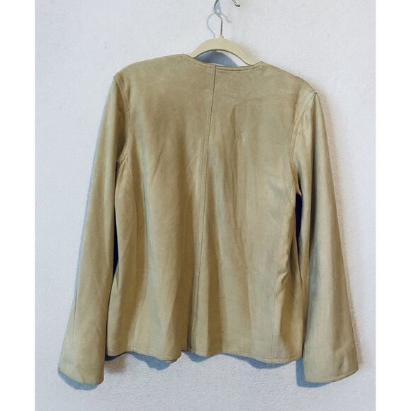 Ralph Lauren Collection Classics Jacket Womens 8 Light Brown Suede Open Front - Picture 3 of 5